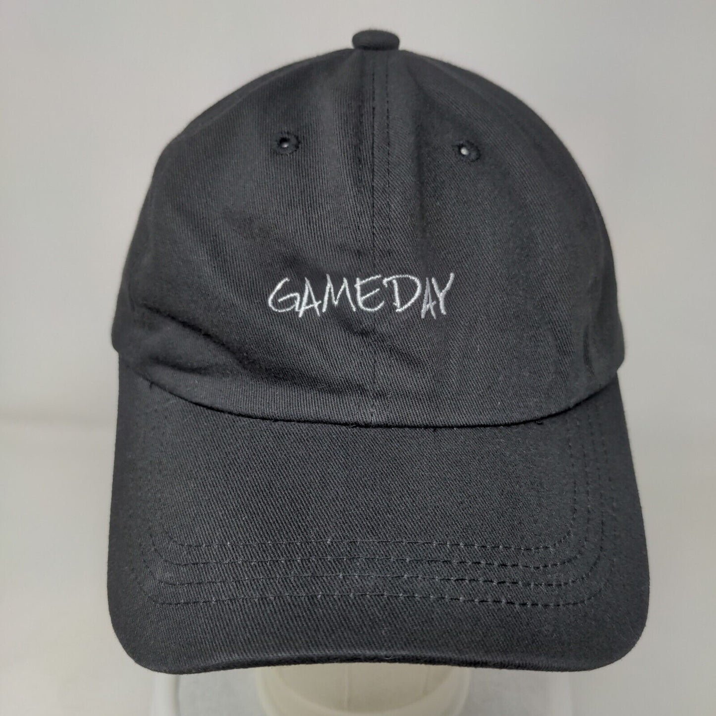 Game Day Slideback Hat Black One Size Embroidered Adjustable 6 Panel