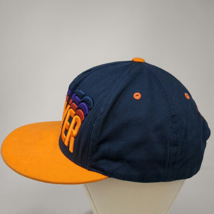 Top Level 5 Panel Blue Orange Denver One Size 3D Puff Embroidery Flat Brim Hat