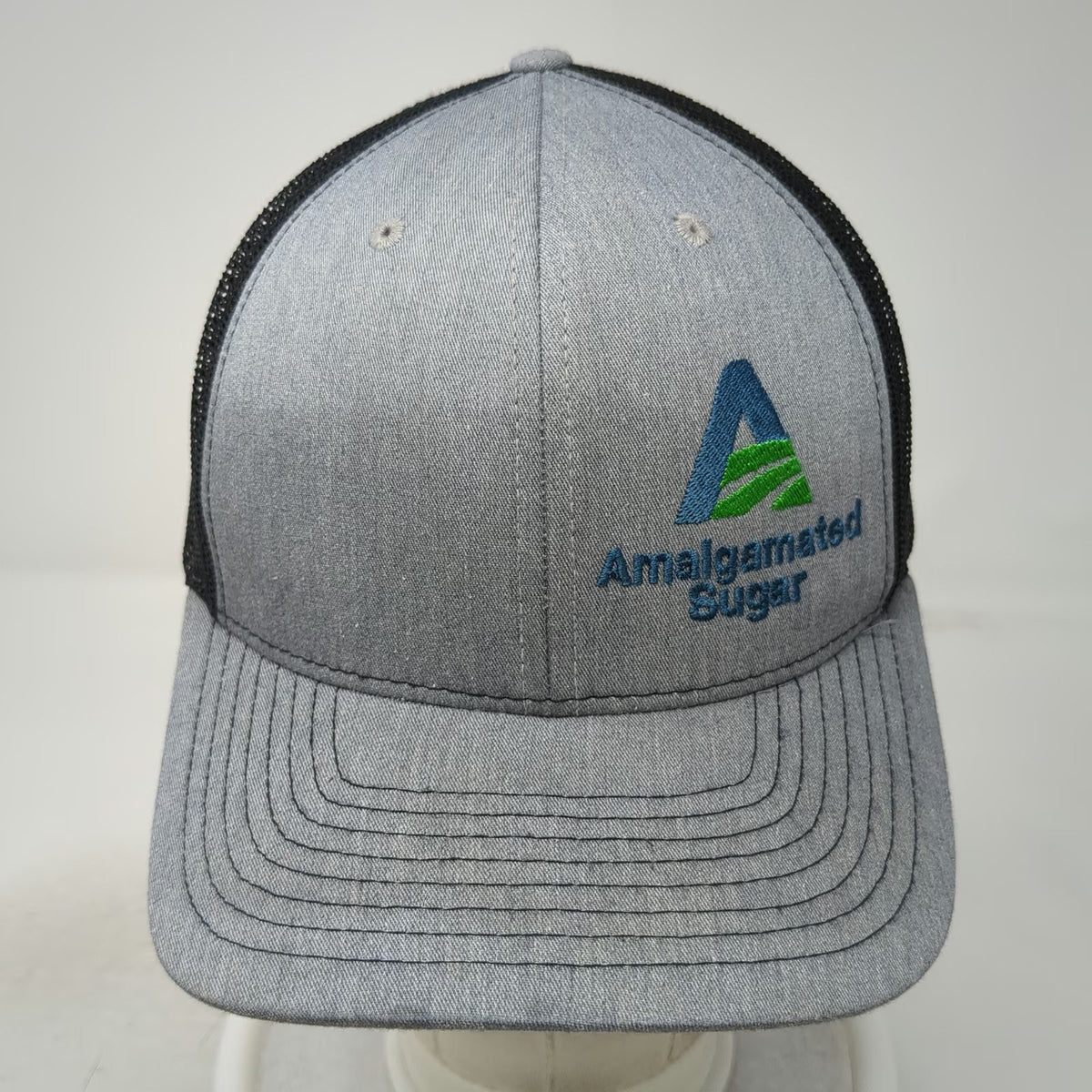 Richardson Trucker Hat Gray Black One Size Amalgamated Sugar Snapback Mesh Back