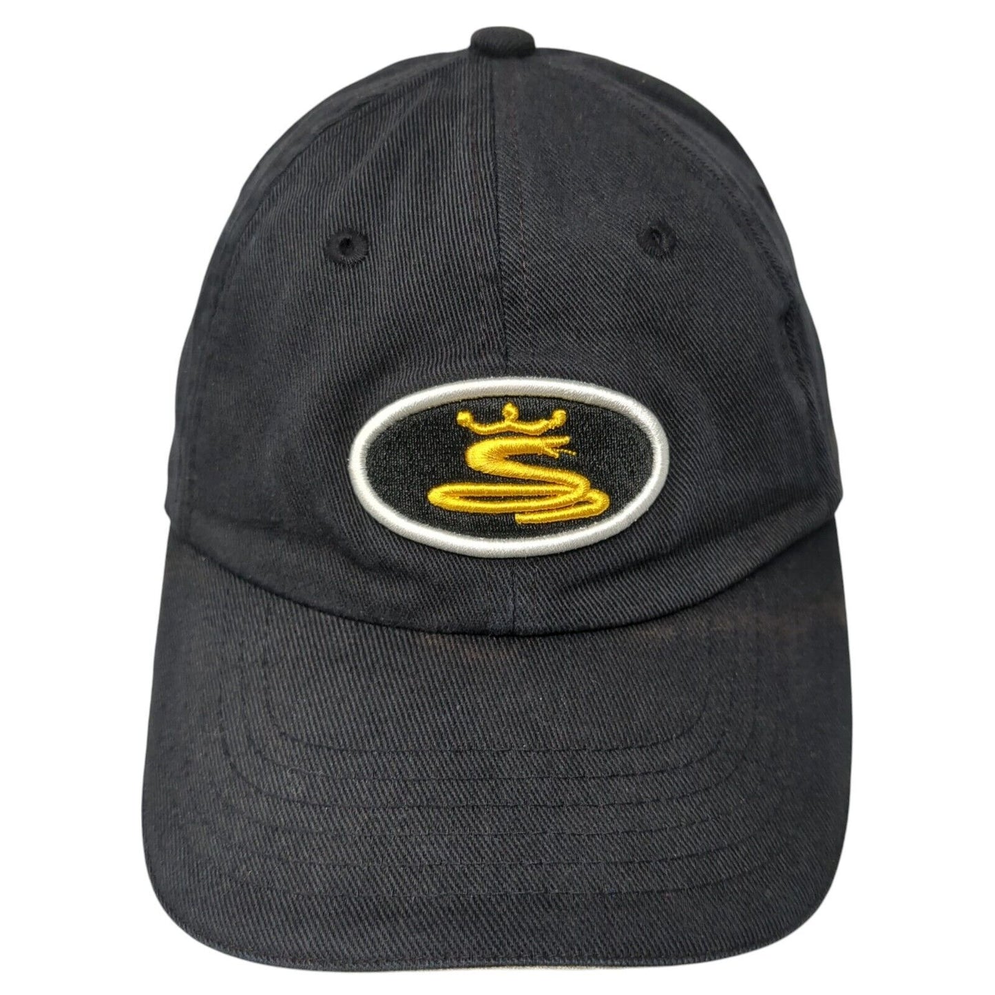Cobra Fitted Hat Black One Size Adjustable Embroidered Vented Holes 6 Panel