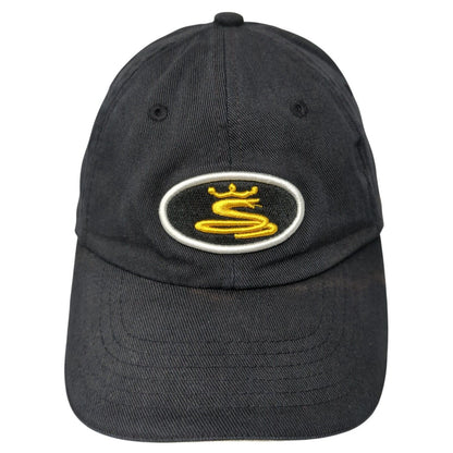 Cobra Fitted Hat Black One Size Adjustable Embroidered Vented Holes 6 Panel