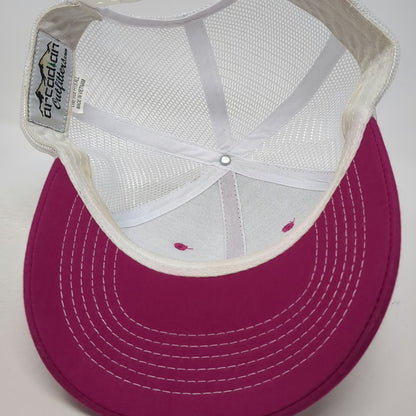 Arcadian Outfitters Pink Trucker Hat One Size Life Is Better Mountains Snapback