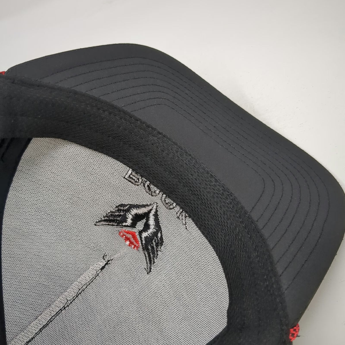 Blackhawk Trucker Hat Black One Size Red Rope Perforated Snapback Lacrosse Logo