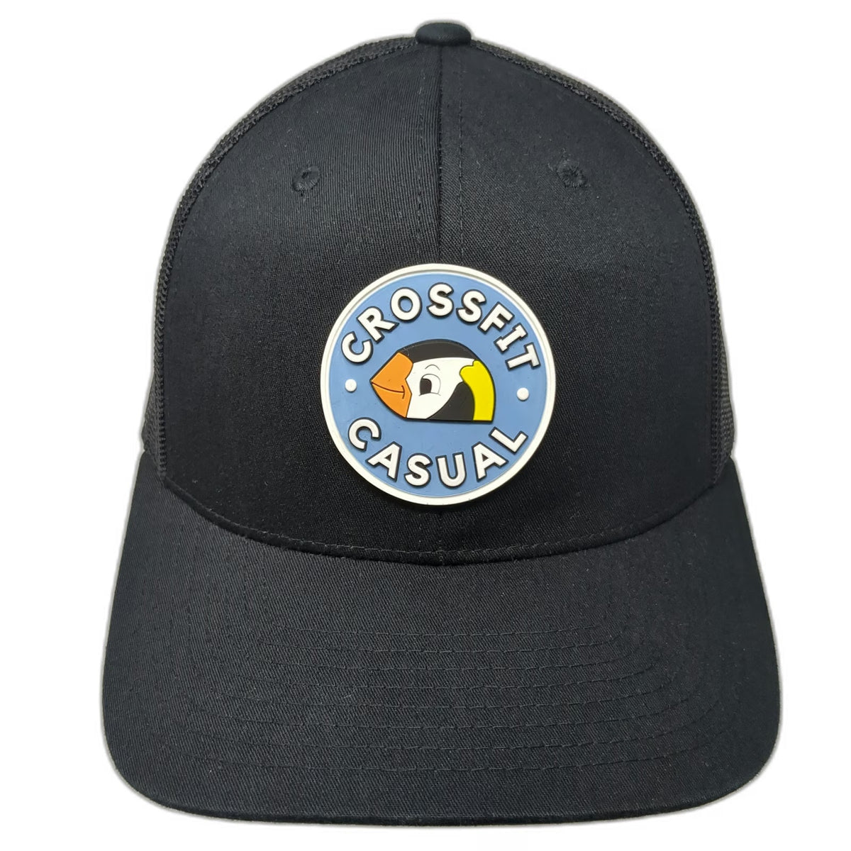 Yupoong Trucker Hat Black One Size CrossFit Casual Puffin Bird Patch Snapback