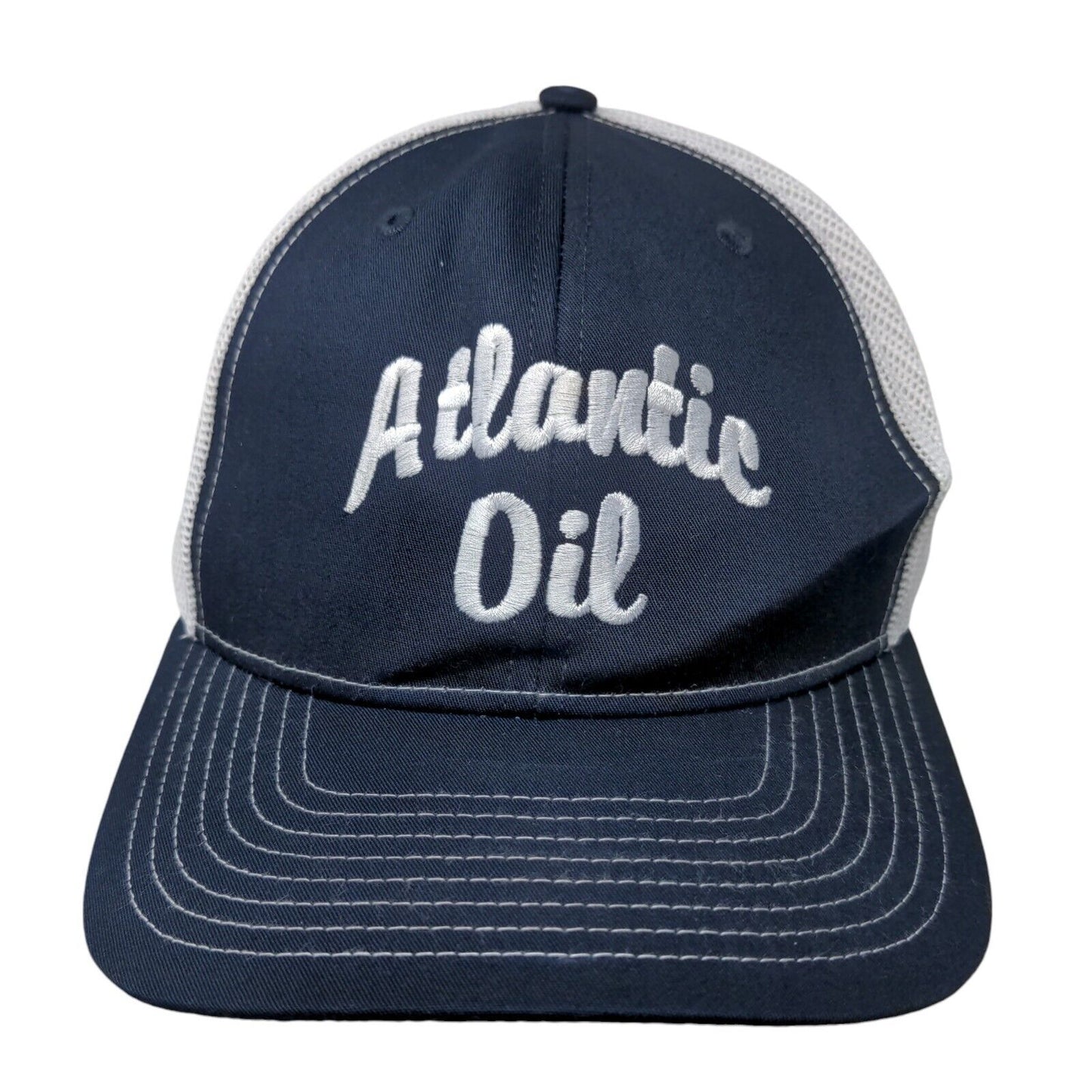 Atlantic Oil Snapback Mesh Back Trucker Hat Blue One Size Colorblock