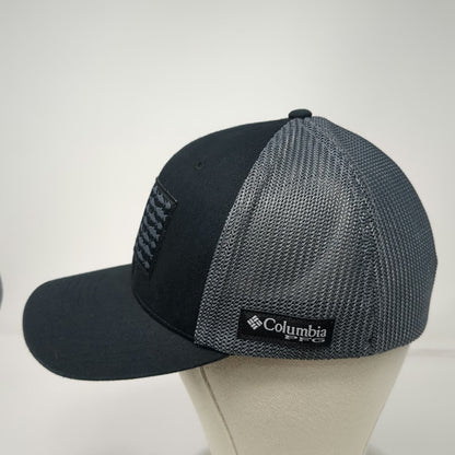 Columbia PFG Baseball Cap Black Gray One Size Mesh Back Fish Flag Fishing Hat