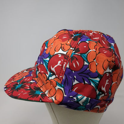 Kromer Baseball Cap Red Floral Print 7 3/8 Welder Hat Made in USA Canvas Vintage
