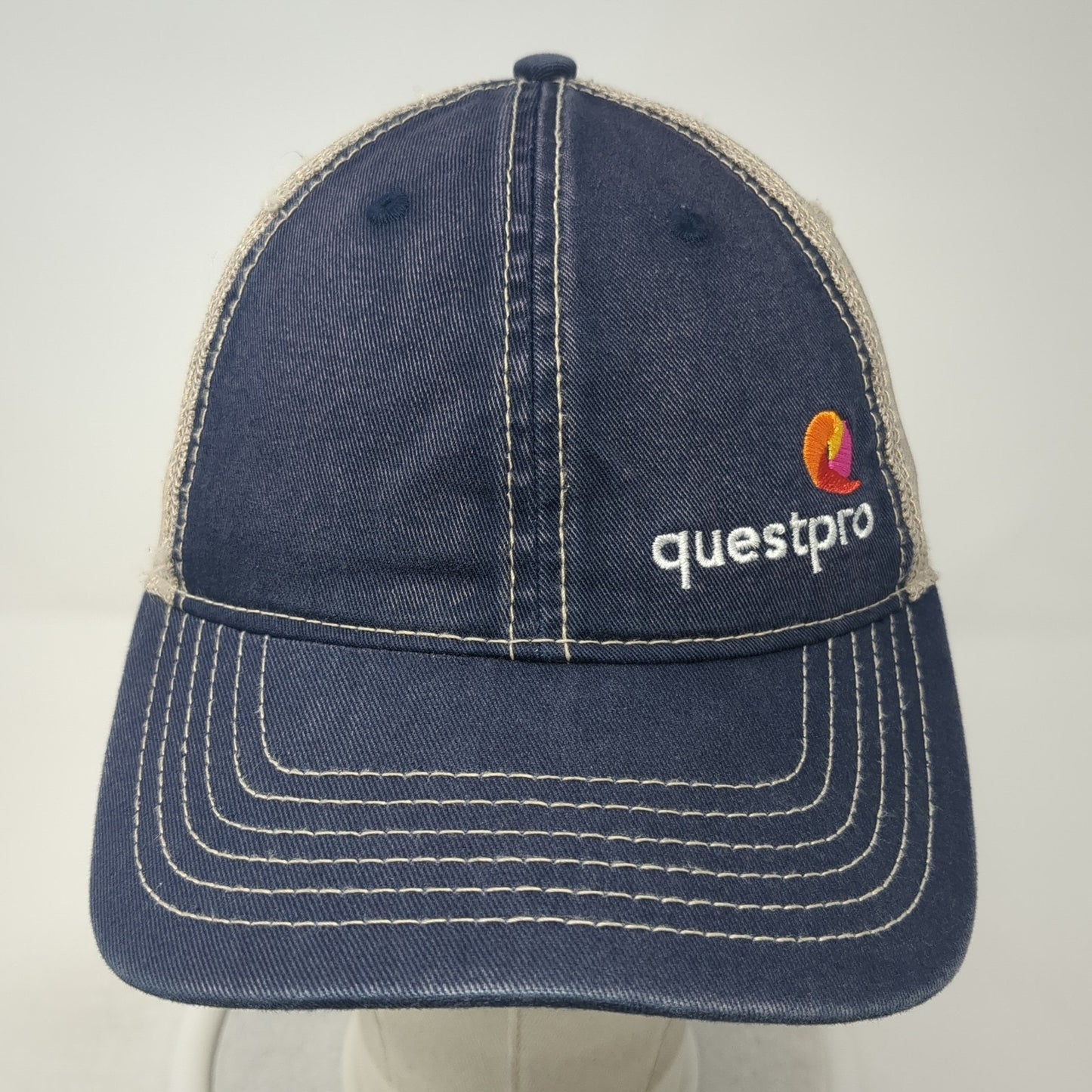 Questpro Snapback Trucker Hat Blue One Size Adjustable Classic Cut Ahead
