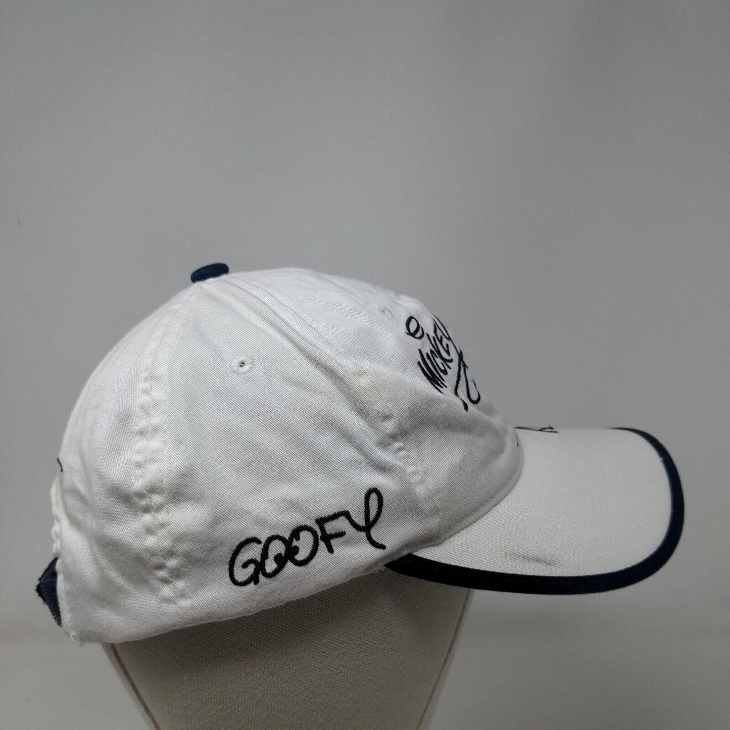 Mickey Mouse Pluto Goofy Minnie Mouse Donald Duck Strapback Hat White OSFA