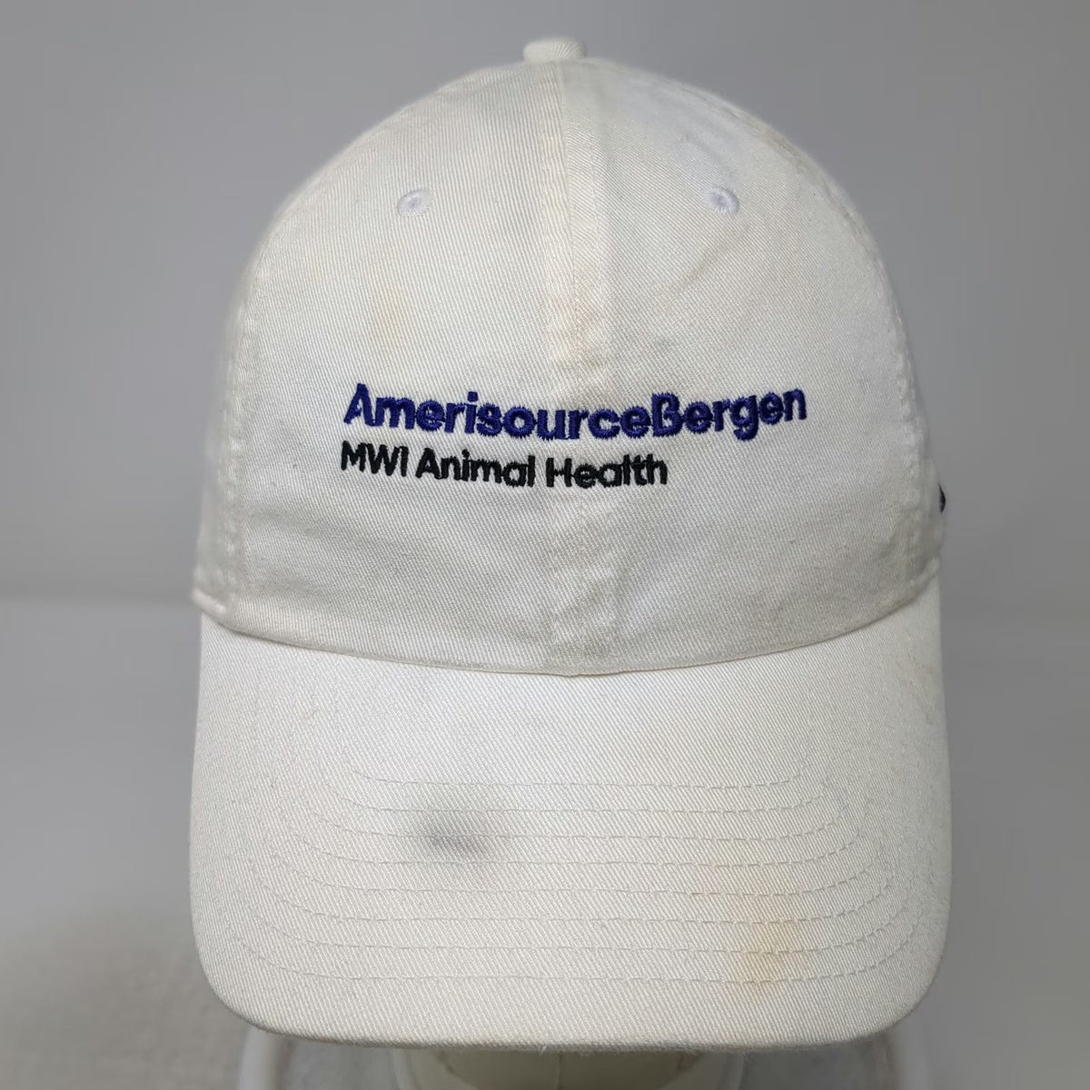 Nike Baseball Cap White One Size AmerisourceBergen MWI Animal Health Swoosh Hat