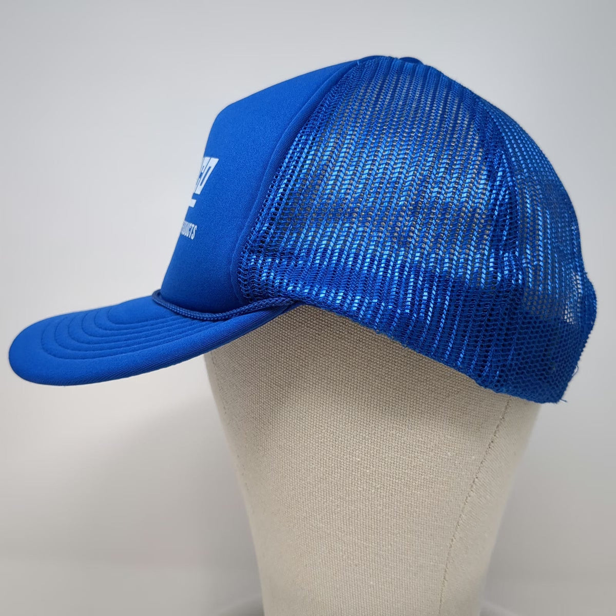 Mad Hatter Permco Blue One Size Trucker Hat Mesh Snapback Rope Foam Hydraulic