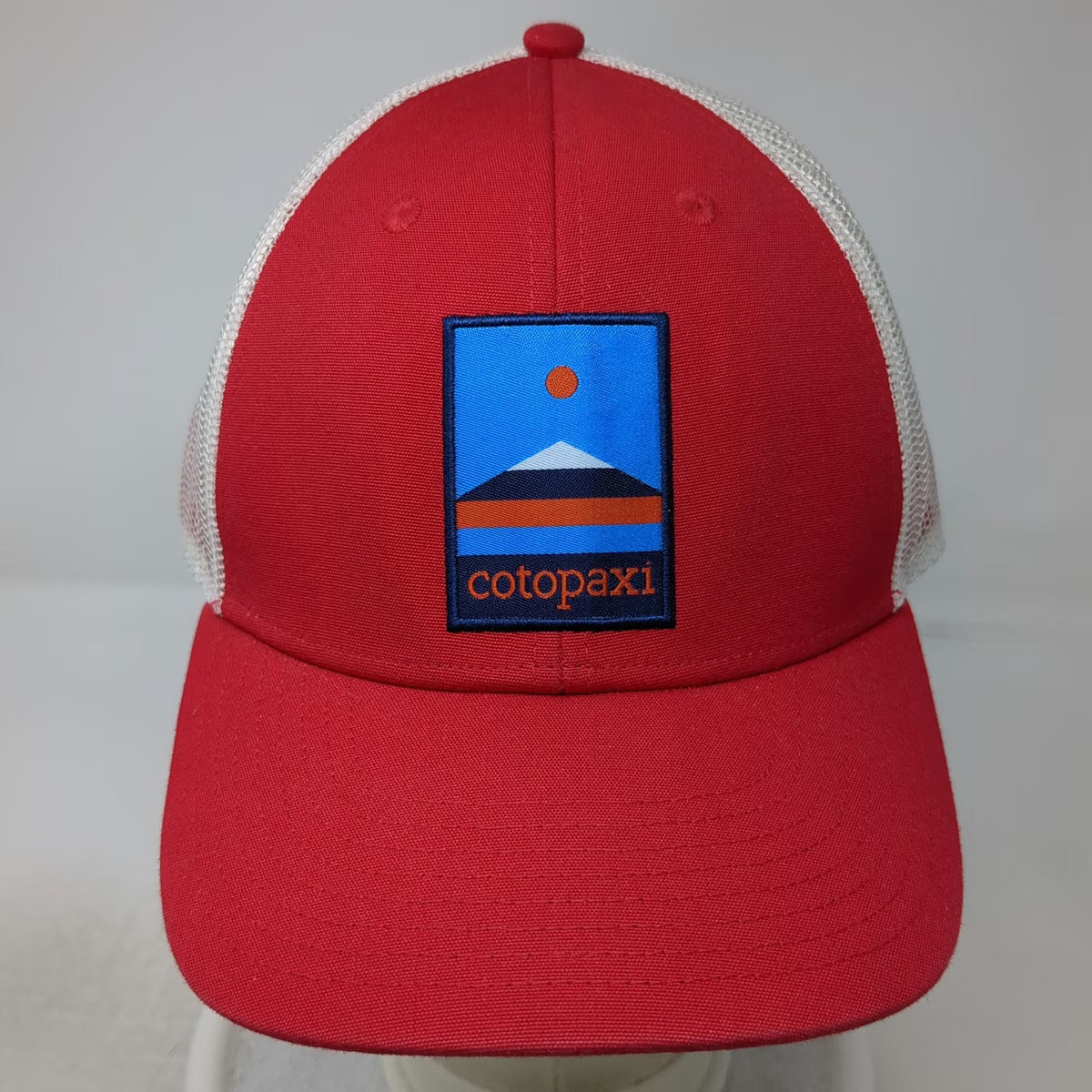 Cotopaxi Trucker Hat Red White One Size Mesh Back Snapback Mountain Patch Cotton
