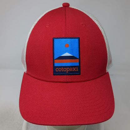 Cotopaxi Trucker Hat Red White One Size Mesh Back Snapback Mountain Patch Cotton