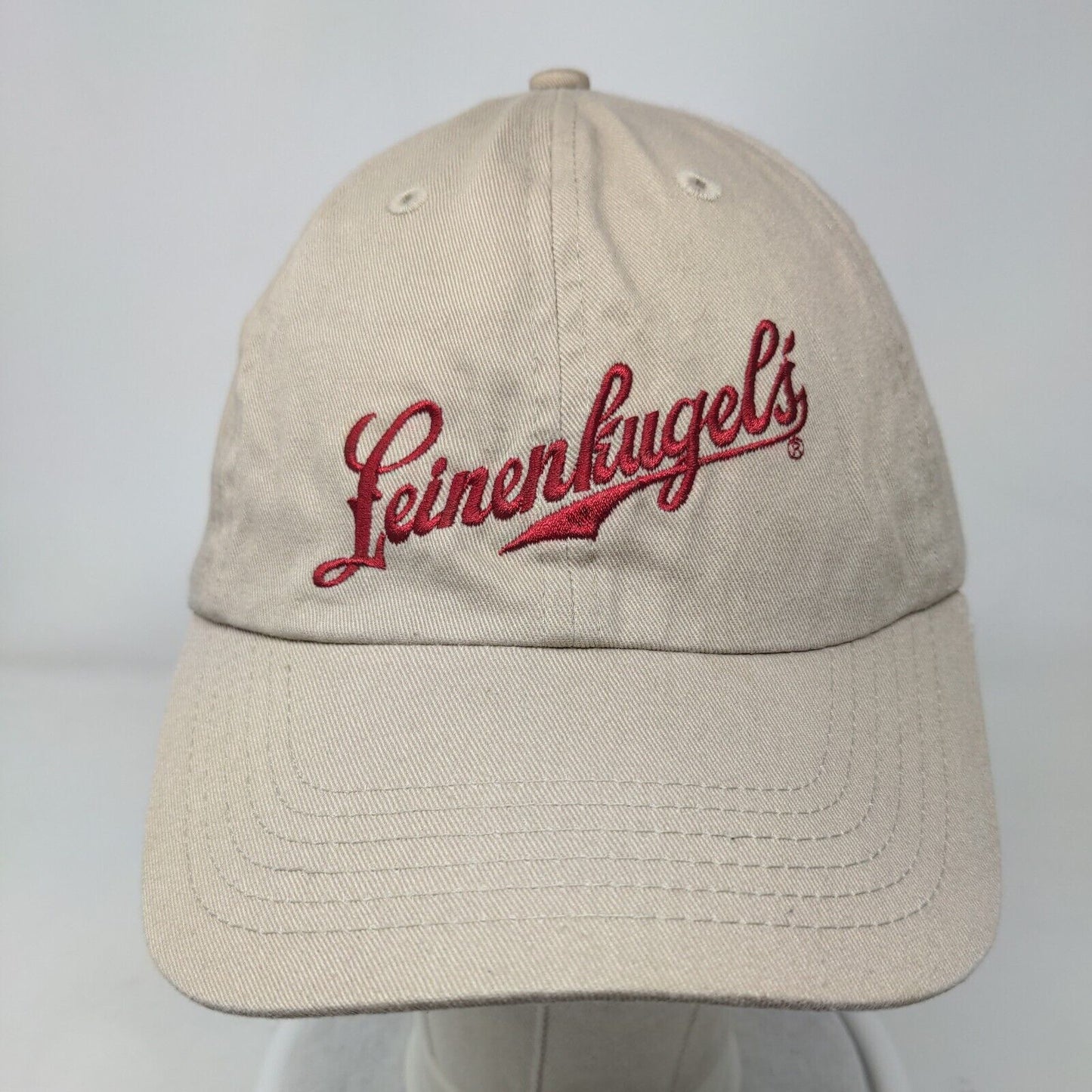 Leinenkugel's Slideback Hat Tan One Size Embroidered Adjustable 6 Panel