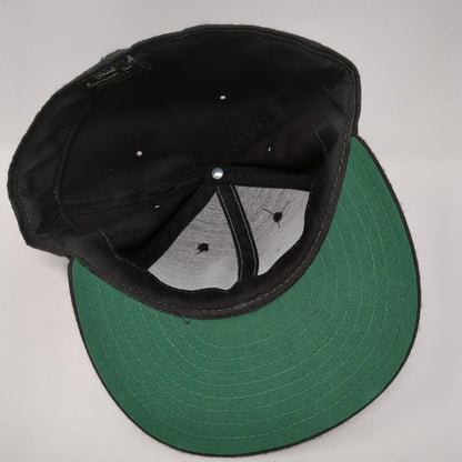 Letter I Fitted Hat Black 7 5/8 Embroidered Solid 6 Panel Vent Holes
