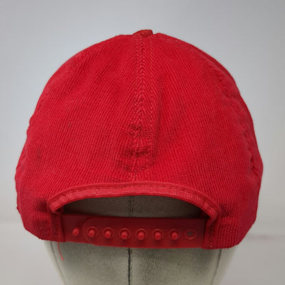 5 Panel Hat Red One Size Corduroy Spencer Embroidered Snapback Made in USA Cap