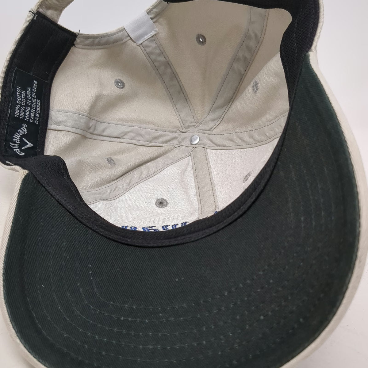 Callaway Baseball Cap Beige One Size Slideback Green Undervisor Blue Logo hat