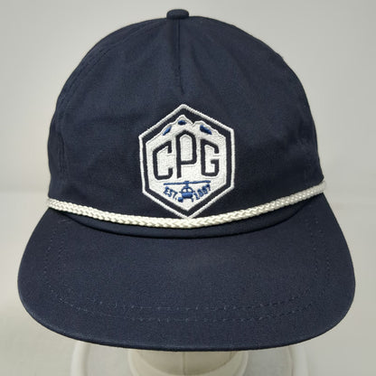 Imperial 5 Panel Blue One Size Rope Cord Leather Strapback Helicopter Hat CPG