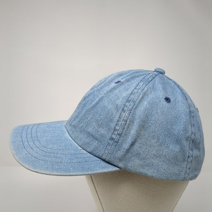 Unbranded Slideback Hat Blue One Size Adjustable Vented Holes Denim Blank
