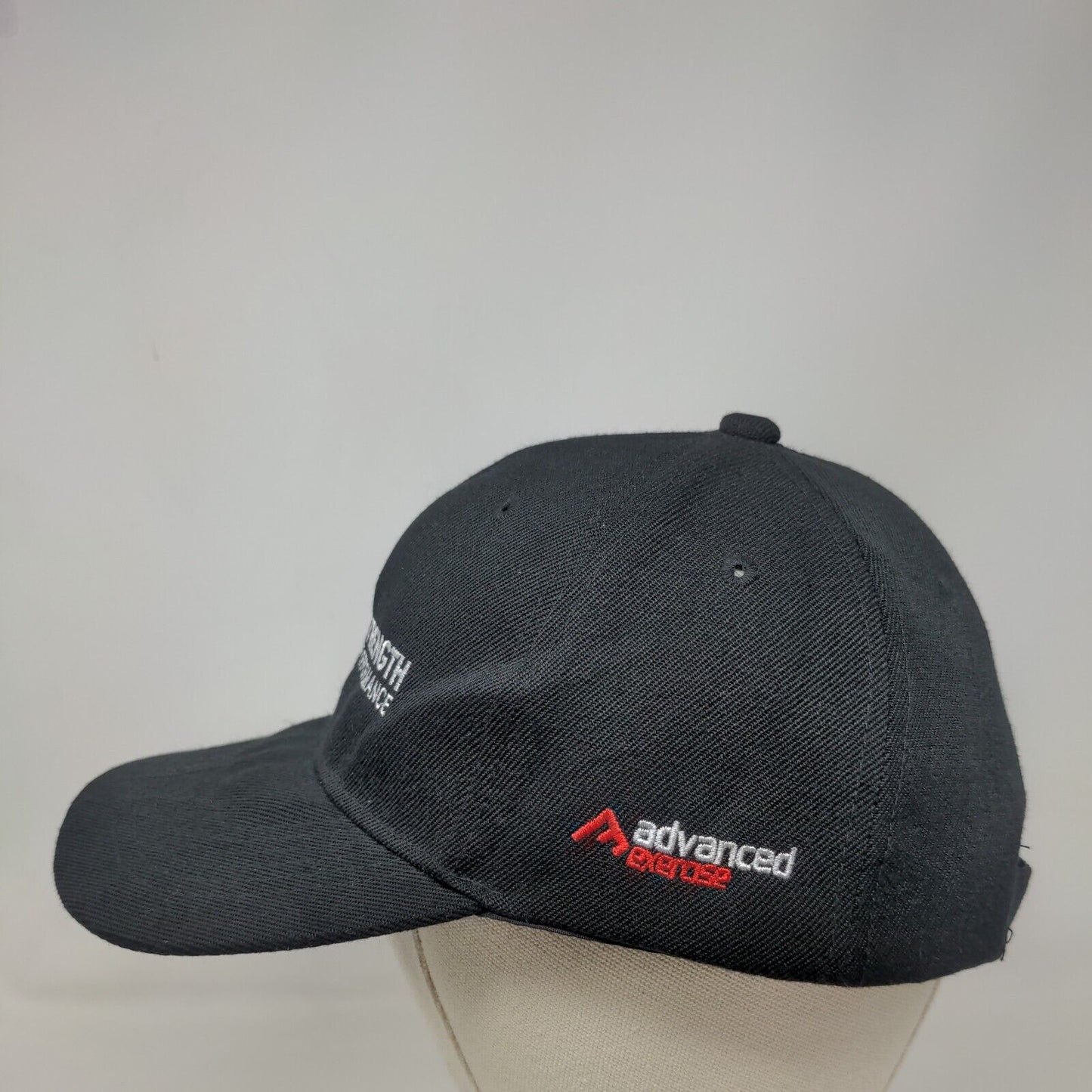 Rock Strength And Performance Strapback Hat Black One Size 6 Panel