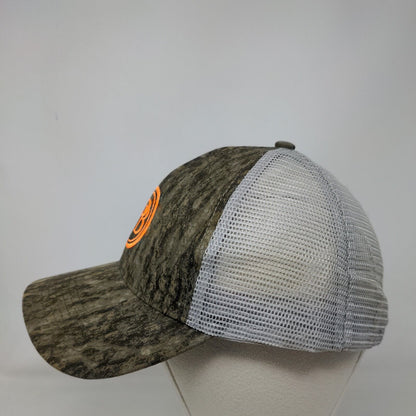 PB Mossy Oak Bottom Land Strapback Trucker Hat Camouflage One Size Mesh Back
