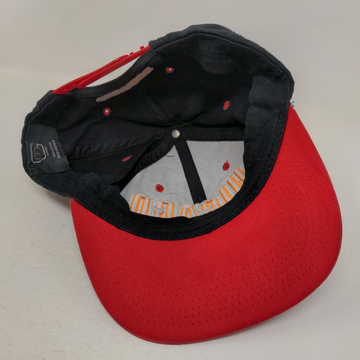 Chicago Snapback Hat Red Black Embroidered Logo Adjustable 100% Cotton
