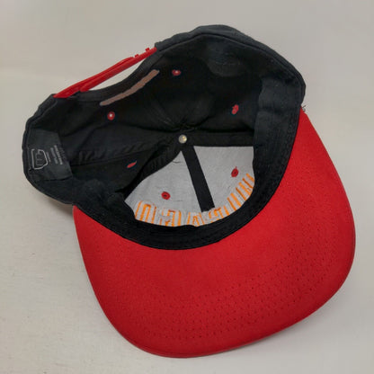 Chicago Snapback Hat Red Black Embroidered Logo Adjustable 100% Cotton