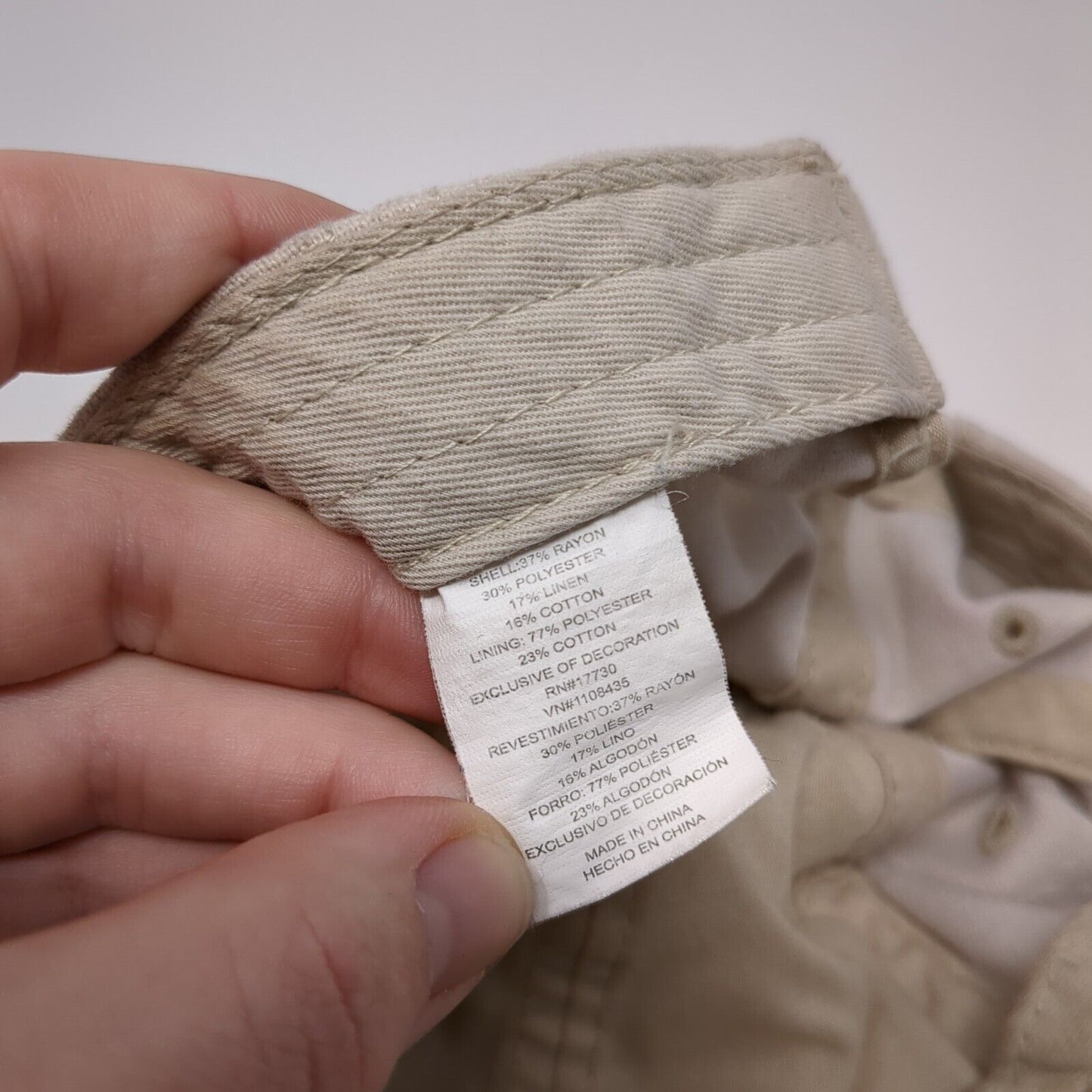 Unbranded Slideback Hat Tan OSFA Adjustable Blank Solid 6 Panel