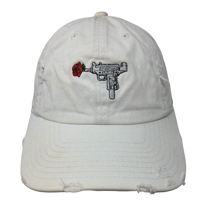 Uzi Flower Svart Slideback Hat White One Size Embroidered Field Grade