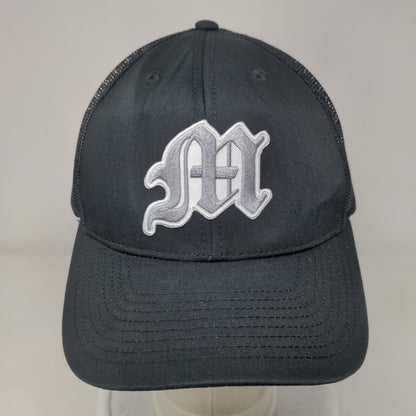 Letter M Snapback Mesh Back Trucker Hat Black One Size Richardson