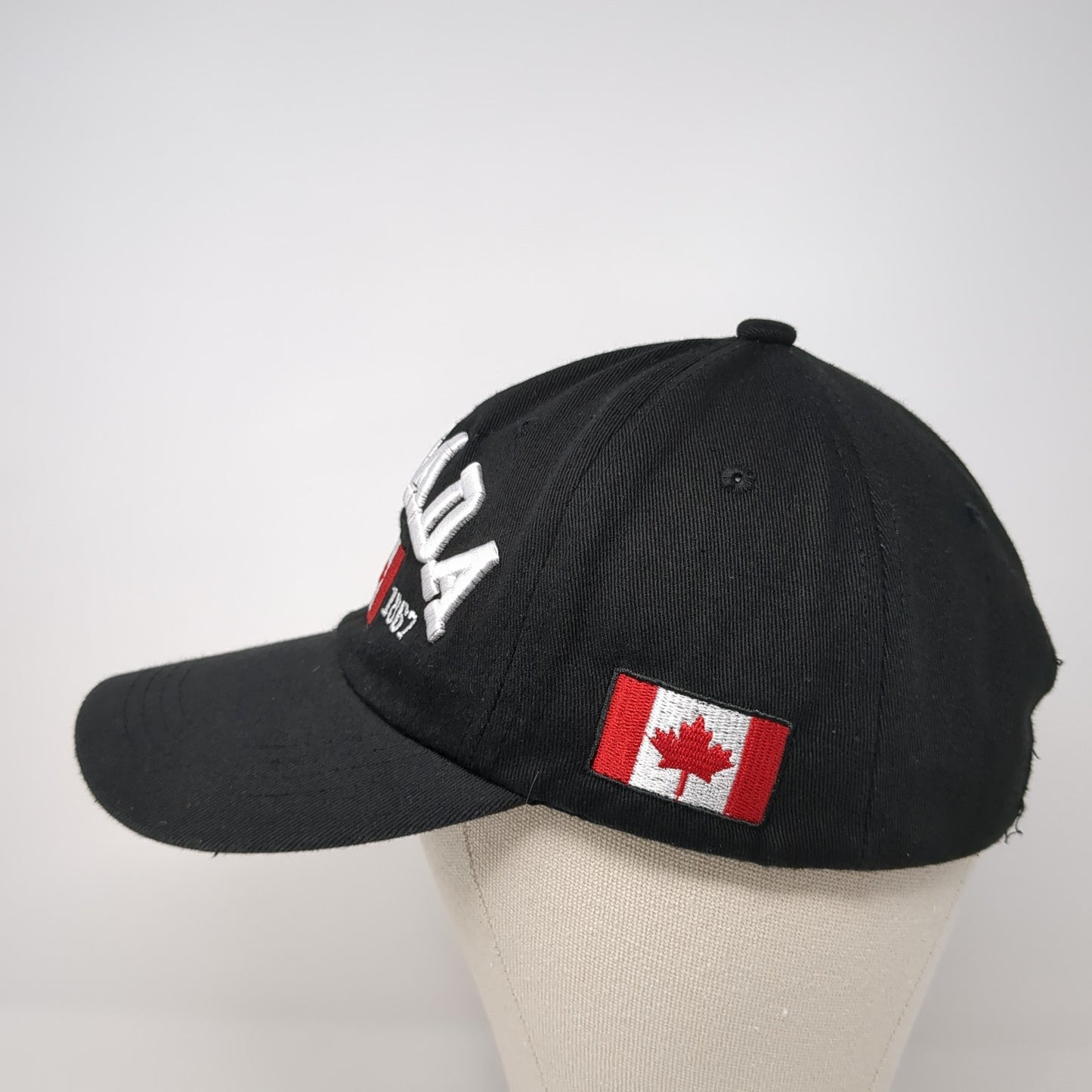 Canada Est. 1867 Slideback Baseball Cap Black One Size Adjustable Embroidered