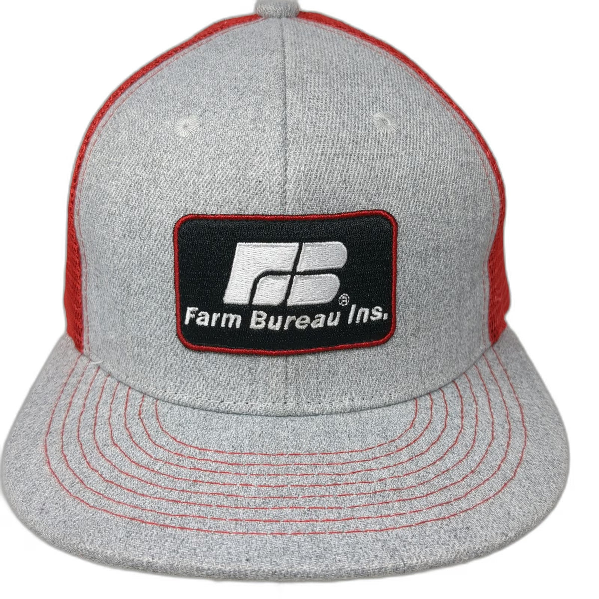 Buck's Bags Trucker Hat Gray Red One Size Farm Bureau Ins Idaho Mesh Snapback
