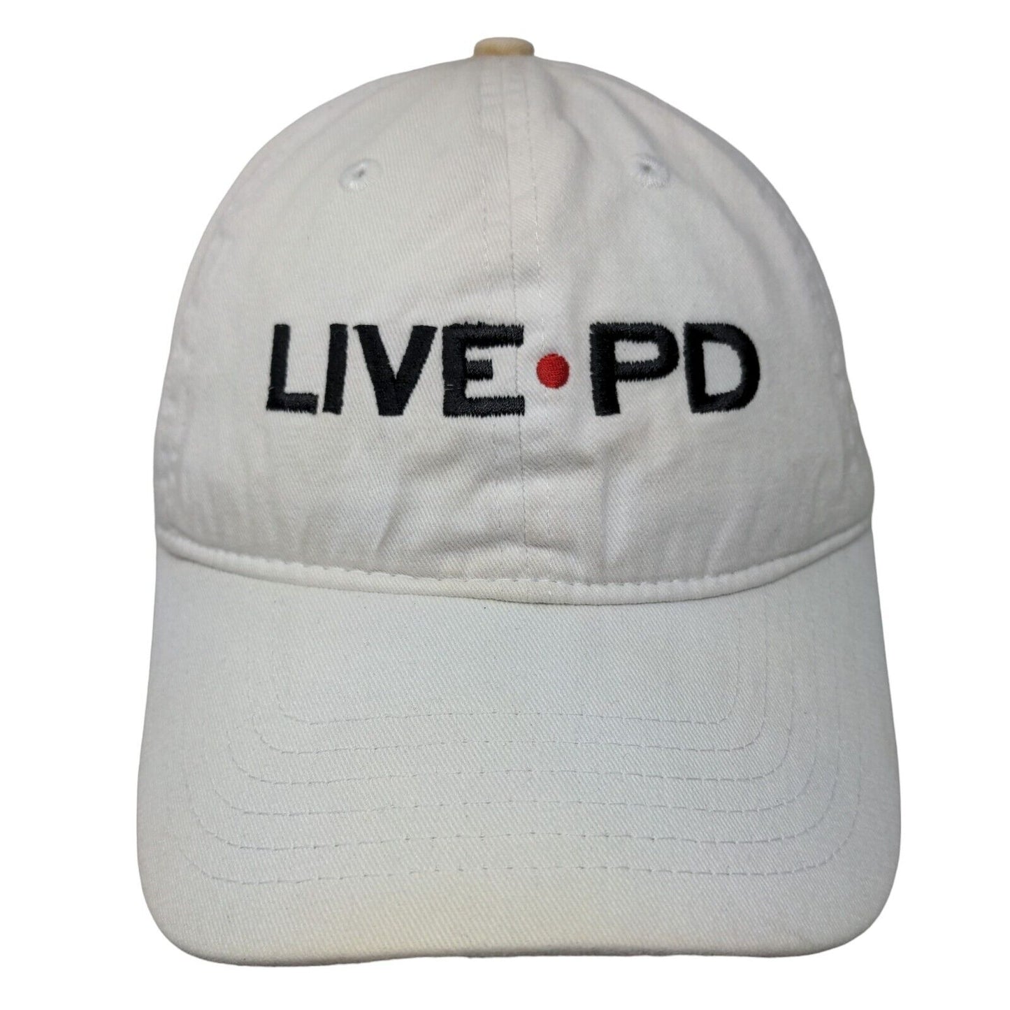 LIVE PD Slideback Hat Cream One Size Embroidered Adjustable 6 Panel