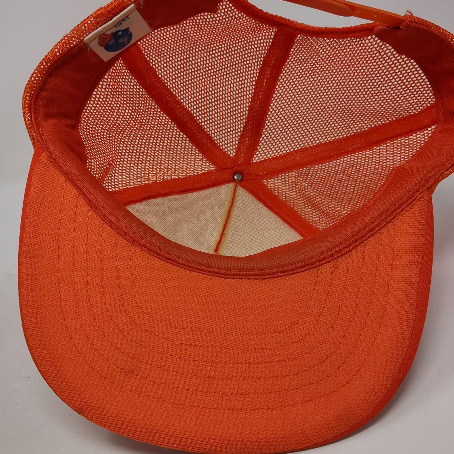 Aetna Pension Team Trucker Hat Orange L Mesh Back Snapback Polyester Cap