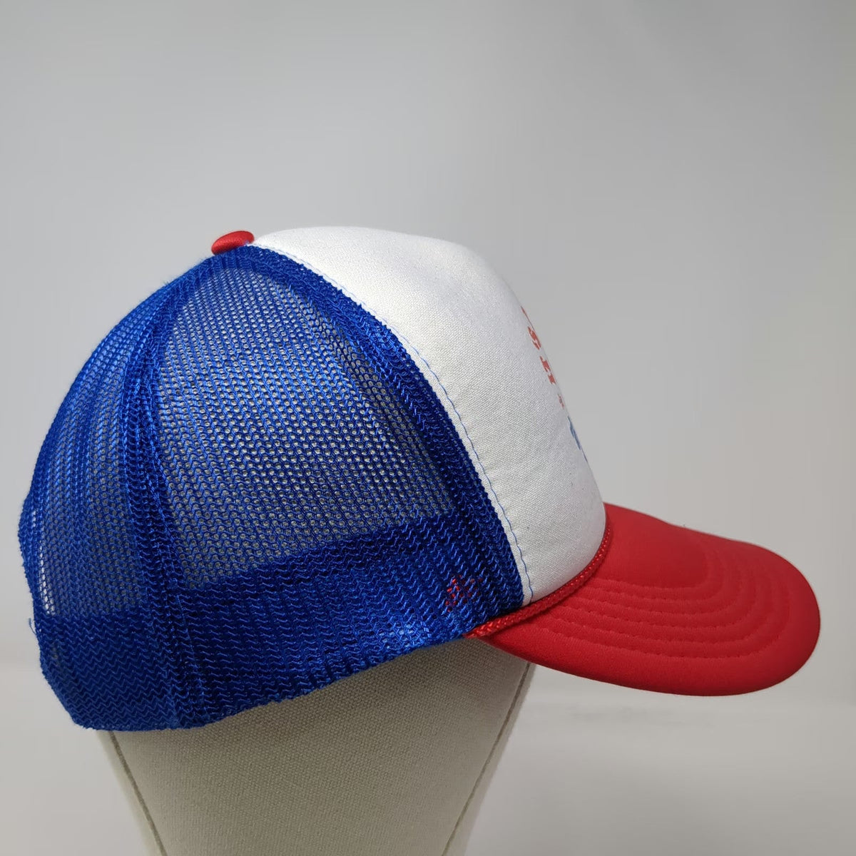 OTTO Trucker Hat White Blue Red One Size Hot Dog Graphic Foam Mesh Snapback