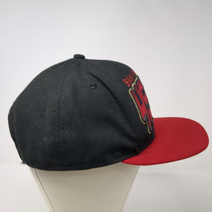 New Era NFL San Francisco 49ers Snapback Hat Black Red One Size Gold Undervisor