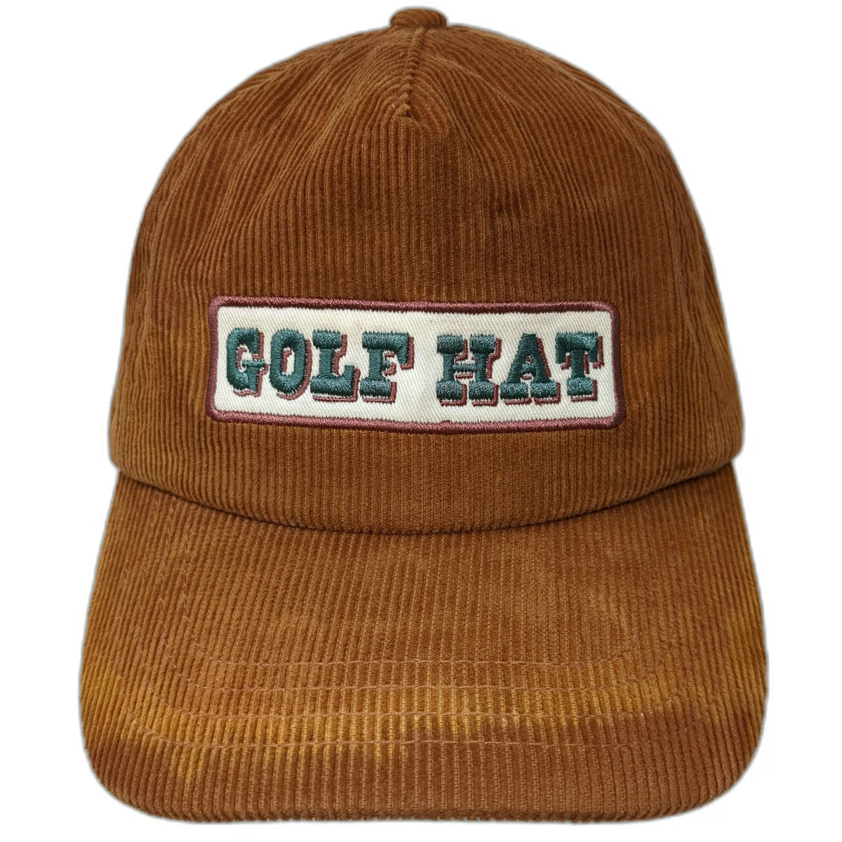 Topgolf 5 Panel Brown One Size Corduroy Slideback Golf Hat Cotton Logo Patch