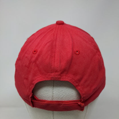 AutoNation Strapback Hat Red One Size Embroidered Solid Cap America