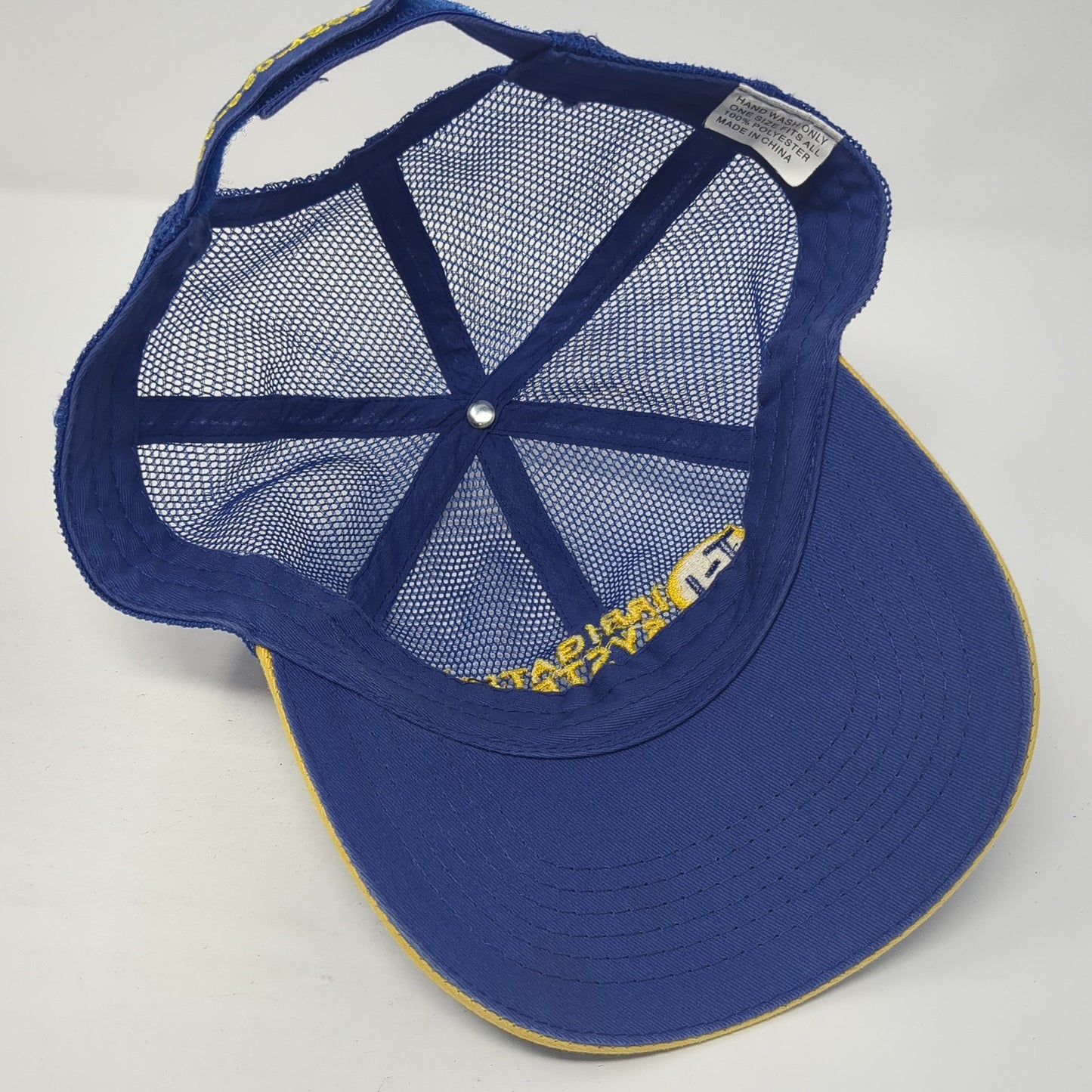 T-L Irrigation Systems Strapback Trucker Hat Blue One Size Adjustable Mesh Back