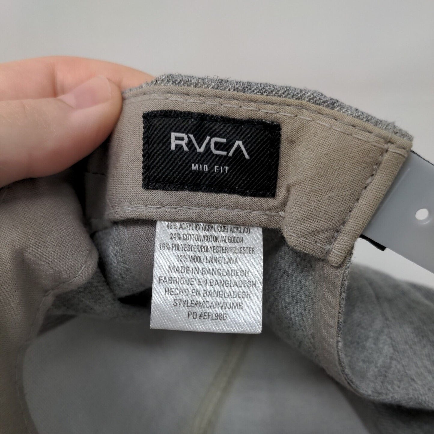 RVCA Snapback Hat Multi Mid Fit Leather Patch Colorblock Vent Holes