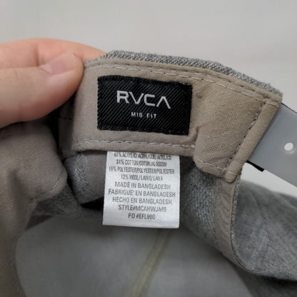 RVCA Snapback Hat Multi Mid Fit Leather Patch Colorblock Vent Holes