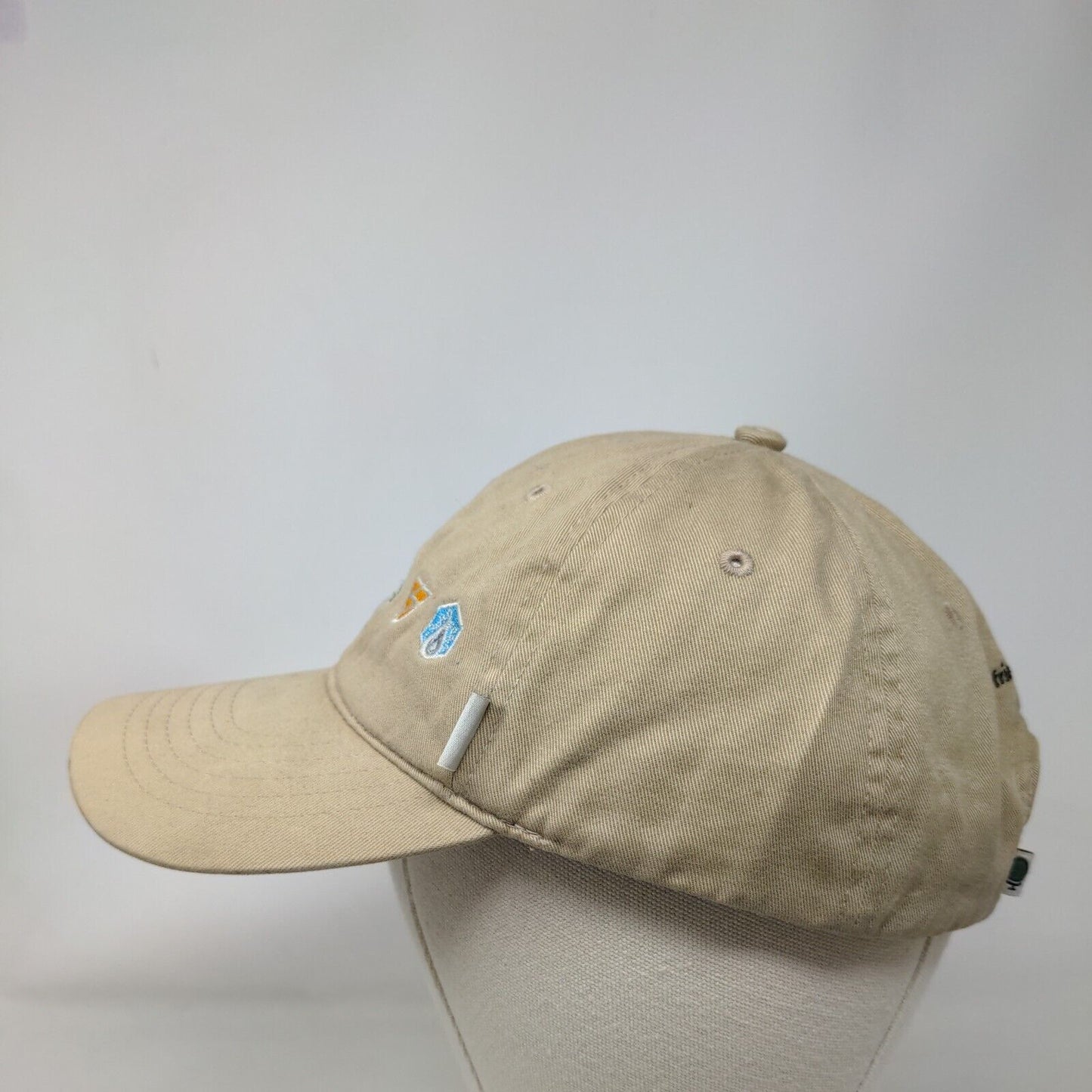 Organic Gas-Friendly To Gas-Free Strapback Hat Tan One Size Embroidered