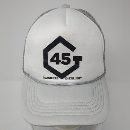 G45 Glacier Distillery Snapback Trucker Hat Gray OS Adjustable Mesh Back Rope