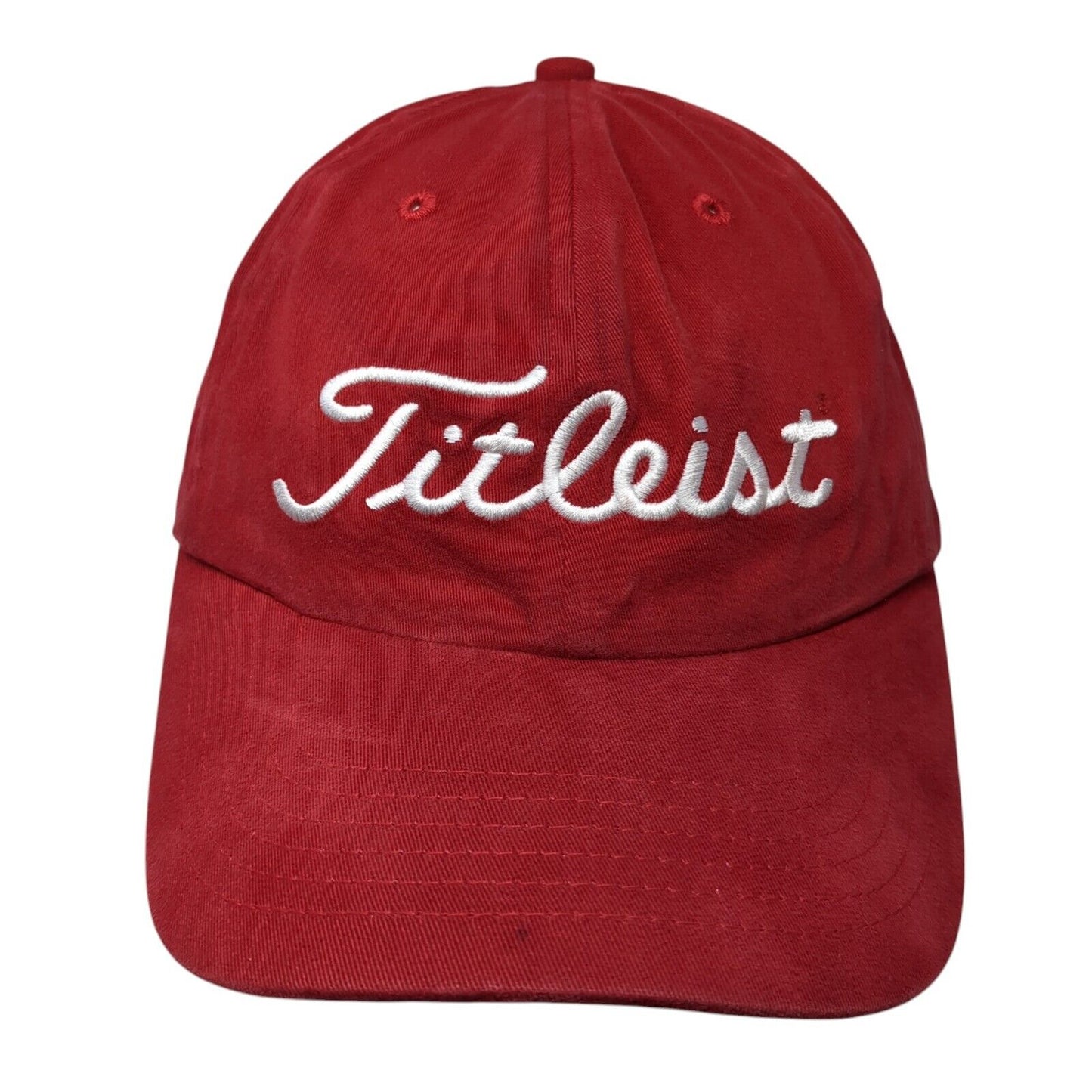 Titleist Fitted Baseball Cap Red OS True Fit Lightweight Embroidered 6 Panel