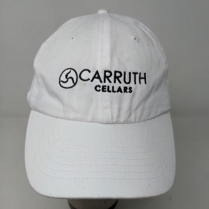 Carruth Cellars Men's Slideback Hat White Embroidered Logo 100% Cotton