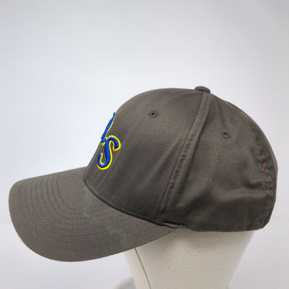 RS Strike Fitted Hat Brown XL-XXL Embroidered Stretch Flexfit Yupoong