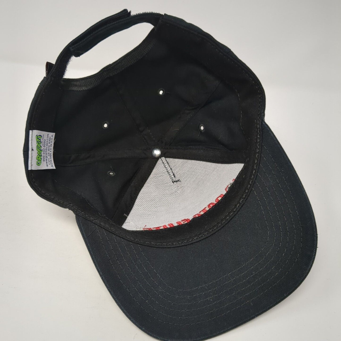Data Flute Strapback Hat Black One Size Adjustable Embroidered Graffiti