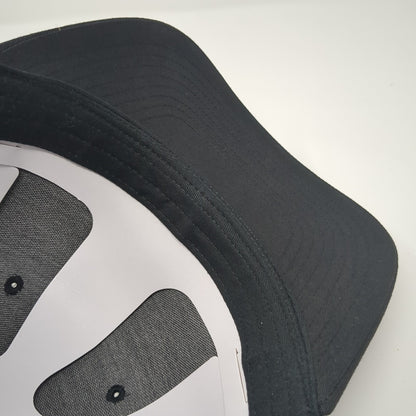 Idaho Leather Patch Snapback Trucker Hat Black One Size Mesh Back