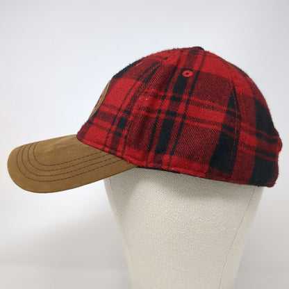 Legacy Baseball Cap Red Black Bogus Basin Plaid Leather Patch One Size Hat