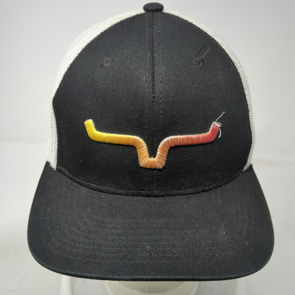 Kimes Ranch Trucker Hat Black One Size Mesh Snapback Embroidered Horns Logo